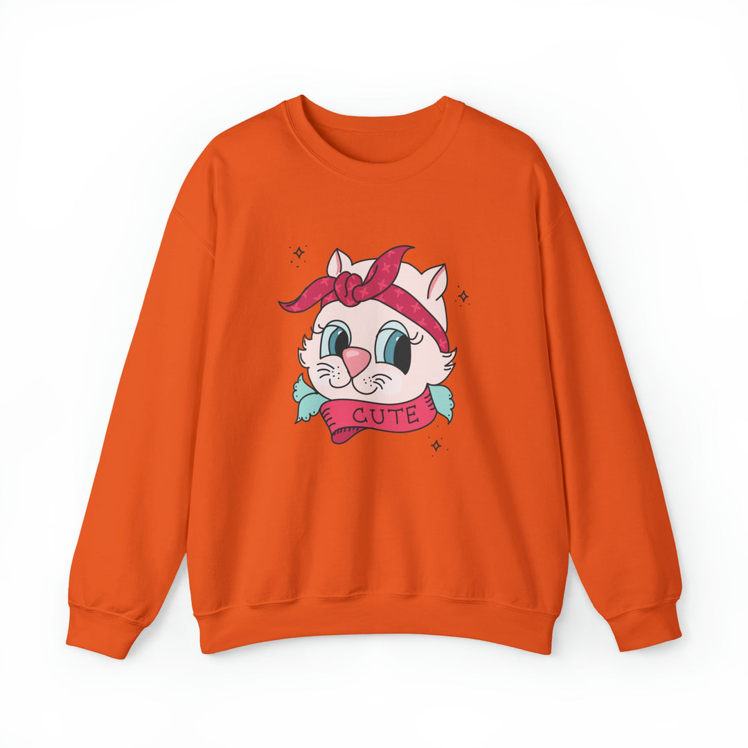 Tattoo Cat Crewneck Sweatshirt - Happy Little Kitty