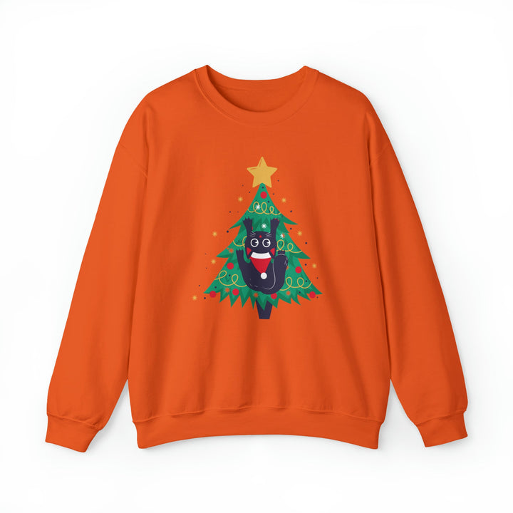 Tree Climbing Kitty Crewneck Sweatshirt - Happy Little Kitty