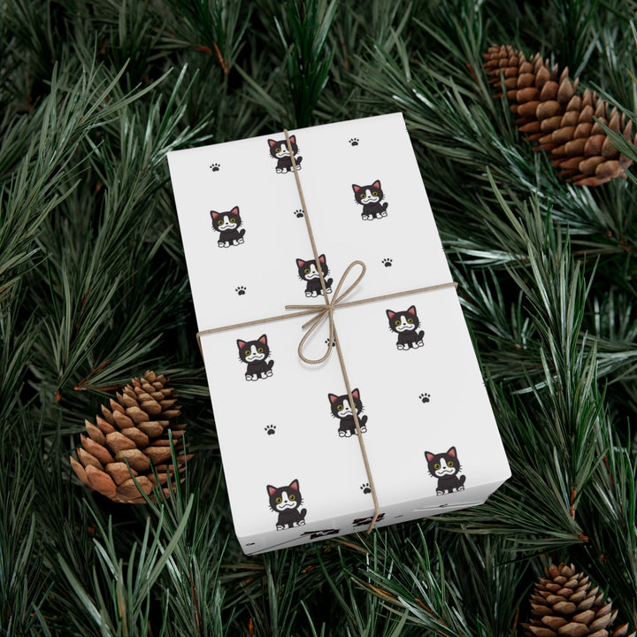 Tuxedo Cat Gift Wrap - Happy Little Kitty